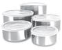 Imagem de Conjunto 5 Potes Tigelas Inox com Tampa Resistente