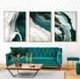 Imagem de Conjunto 5 Quadros Decorativos Arte Moderno Verde Ouro"