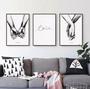 Imagem de Conjunto 5 Quadros Decorativos Mãos Love Preto E Branco"