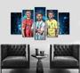 Imagem de Conjunto 5 Quadros Decorativos Messy Neymar E Cr7