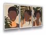 Imagem de Conjunto 5 Quadros Decorativos Mulheres Negras Abstrato Sala"