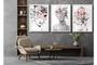 Imagem de Conjunto 5 Quadros Decorativos Quarto Mulher Flores Gigante"