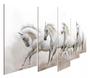 Imagem de Conjunto 5 Quadros Hall Cavalos Branco Selvagens"