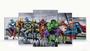 Imagem de Conjunto 5 Quadros Vingadores Liga Justiça "