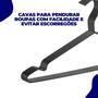 Imagem de Conjunto 6 Cabides Tintureiro C/ Cavas Camiseta Camisa Preto