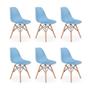 Imagem de Conjunto 6 Cadeiras Charles Eames Eiffel Wood Base Madeira - Azul Claro