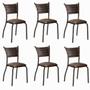 Imagem de Conjunto 6 Cadeiras de Jantar Pés Café MD05 Mais Decor