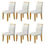 Imagem de Conjunto 6 Cadeiras Onix em Linho com Pés de Madeira Maciça