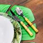 Imagem de Conjunto 6 Colheres para Mesa de Aço Inox com Cabo de Bambu 20cm 7383 - Lyor