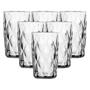 Imagem de Conjunto 6 Copos de Vidro Diamond Transparente Alto Grande 350ML Linha Cristal Luxo Elegante