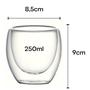 Imagem de Conjunto 6 Copos Duplo de Vidro Parede Dupla 250 ml Café Expresso Cerveja Chopp Chá Kit Com 6 Peças