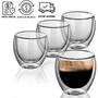 Imagem de Conjunto 6 Copos Duplo de Vidro Parede Dupla 250 ml Café Expresso Cerveja Chopp Chá Kit Com 6 Peças