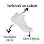 Imagem de Conjunto 6 Pares Meias Poliéster e Algodão Invisível Baixa Cano Curto Branco 33-38 Preto 39-43