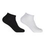 Imagem de Conjunto 6 Pares Meias Poliéster e Algodão Invisível Baixa Cano Curto Branco 33-38 Preto 39-43