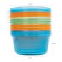 Imagem de Conjunto 6 Potes para Papinha com Tampa Colorido 250ml BPA Free Buba