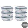 Imagem de Conjunto 6 Potes Retangular c Divisória 1040ml Marmita Fit