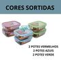 Imagem de Conjunto 6 Potes Vidro Hermético Marmita Mantimentos 1040ml
