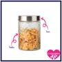 Imagem de Conjunto 6 Potes Vidro Rattan Tampa Inox 1200ml Class Home