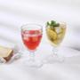 Imagem de Conjunto 6 Taça de Vidro 300ml Cálice Desenhado de Luxo Bebidas Vinho Suco Água