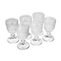 Imagem de Conjunto 6 Taça de Vidro Cálice Desenhado de Luxo Bebidas Vinho Suco Água