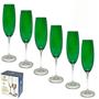 Imagem de Conjunto 6 Taças Cristal Para Champanhe Verde 220ml Bohemia 