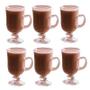 Imagem de Conjunto 6 Taças de Cappuccino café Alça e Pé de Vidro 114ml