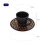 Imagem de Conjunto 6 Xícaras 150ml com Pires Cerâmica Preto Dourado - Wp Connect