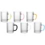 Imagem de Conjunto 6 Xicaras Alça Colorida 350ml Para Chá Café ChocolateQuenteCanelada