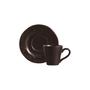 Imagem de Conjunto 6 Xícaras com Pires Cerâmica Ocre Preto 150ml - Scalla
