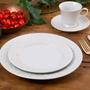 Imagem de Conjunto 6 Xícaras de Café com Pires 80ml Porcelana em Relevo Tassel Germer Branco