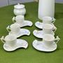 Imagem de Conjunto 6 Xícaras De Porcelana Com P/ Café Chá Birds Design 90ml Luxuosas Wolff