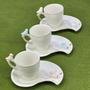 Imagem de Conjunto 6 Xícaras De Porcelana Com P/ Café Chá Birds Design 90ml Luxuosas Wolff