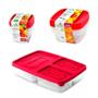 Imagem de Conjunto 7 pote com tampa geladeira microondas freezer lanches fitness comida frutas vasilha tapauer