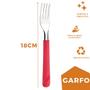 Imagem de Conjunto 72 Garfos Linha Luna Vermelho Aço Inox Mesa Buffet