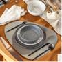 Imagem de Conjunto 8 Pratos Flat Gray 4 Rasos 4 Fundos
