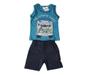 Imagem de Conjunto A Aventura Espera Infantil Verão Camisa e Short Camiseta Regata com Bermuda kit 2 peças Baby Boy Bebe