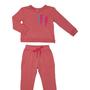 Imagem de Conjunto abrigo infantil feminino blusa sublimação a laser termocolante + calça ROSE