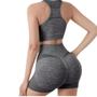 Imagem de Conjunto Academia  Feminino Fitenss Short Sem Costura Empina Bumbum + Top Bojo Removivel