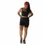 Imagem de Conjunto Academia Feminino Fitness Short e Top Suplex  Cor Preto Tam. M