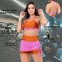 Imagem de Conjunto Academia Top Cropped Short Saia Regulável Novidade