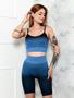 Imagem de Conjunto academia top e bermuda cintura alta levanta bumbum suplex  fitness feminino  duas cores