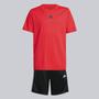 Imagem de Conjunto Adidas 3 Stripes Juvenil Vermelho e Preto