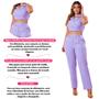 Imagem de Conjunto Alfaiataria Feminino Cropped de Amarrar nas Costas e Calça Reta com Bolsos Laterais