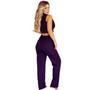 Imagem de Conjunto Alfaiataria Feminino Cropped de Amarrar nas Costas e Calça Reta com Bolsos Laterais
