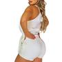 Imagem de Conjunto Alfaiataria Feminino Short Blusa Com Faixa Casual BRANCO