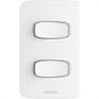 Imagem de Conjunto Alumbra Gracia 4X2 Branco Com Placa 2 Simples 85324