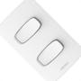 Imagem de Conjunto Alumbra Gracia 4X2 Branco Com Placa 2 Simples 85324