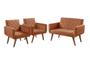 Imagem de Conjunto Anabelle 2 Poltronas de 1 Lugar 1 Poltrona 2 Lugares Braço Unidecor