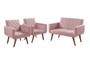 Imagem de Conjunto Anabelle 2 Poltronas de 1 Lugar 1 Poltrona 2 Lugares Braço Unidecor