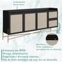 Imagem de Conjunto Aparador E Buffet Palhinha 28936x28935 Linha Oslo Nero Artesano